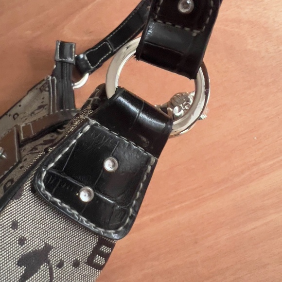 Baby Phat Y2K canvas signature shoulder bag baguette crescent lion head *flaw* - Picture 7 of 11